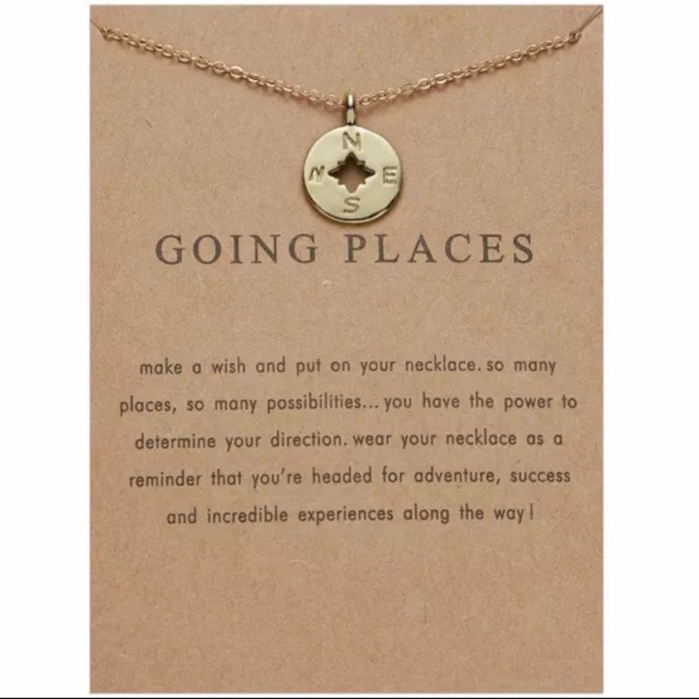 ‼️3/$30 Boho Going Places Compass Gold Necklace